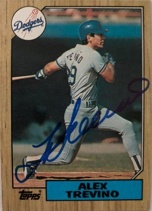 Alex Trevino Signed 1987 Topps Baseball Card - Los Angeles Dodgers - PastPros