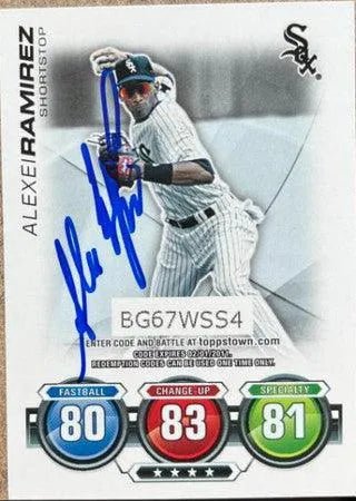 Alexei Ramirez Signed 2010 Topps Attax Baseball Card - Chicago White Sox