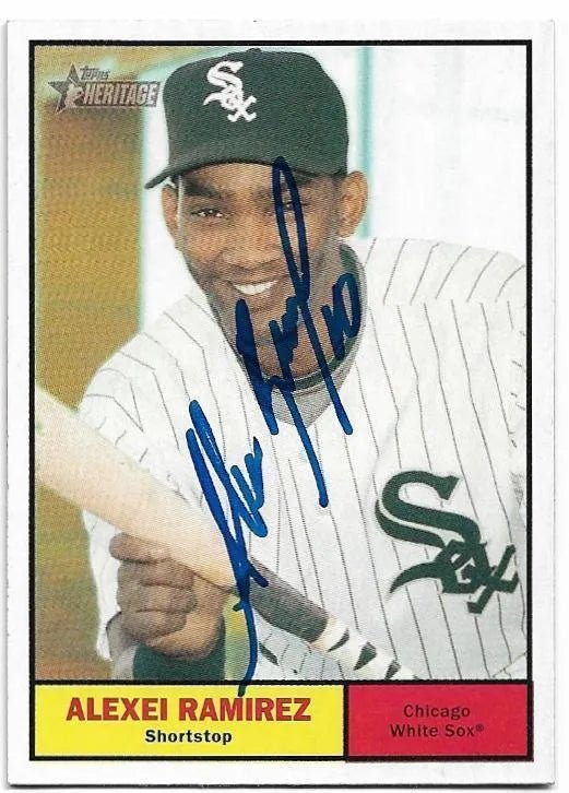 Alexei Ramirez Signed 2010 Topps Heritage Baseball Card - Chicago White Sox