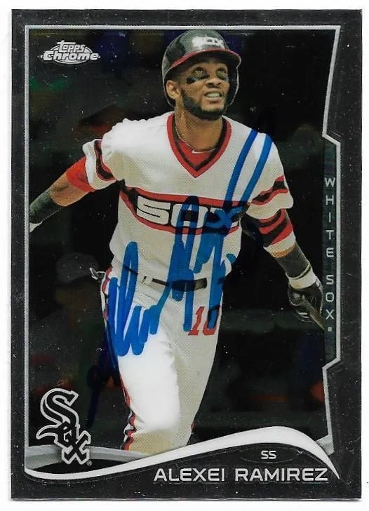 Alexei Ramirez Signed 2014 Topps Chrome Baseball Card - Chicago White Sox