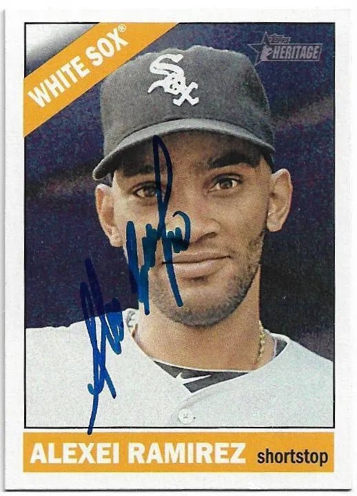 Alexei Ramirez Signed 2015 Topps Heritage Baseball Card - Chicago White Sox