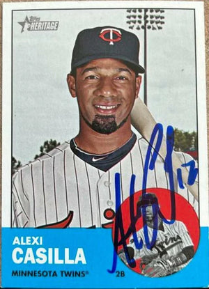 Alexi Casilla Signed 2012 Topps Heritage Baseball Card - Minnesota Twins - PastPros