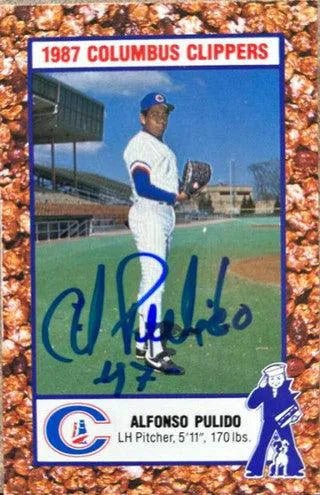Alfonso (Al) Pulido Signed 1987 Columbus Police Baseball Card - Columbus Clippers