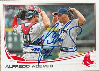 Alfredo Aceves Signed 2013 Topps Baseball Card - Boston Red Sox - PastPros