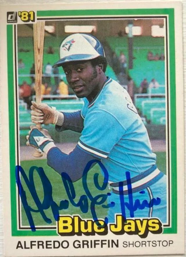 Alfredo Griffin Signed 1981 Donruss Baseball Card - Toronto Blue Jays