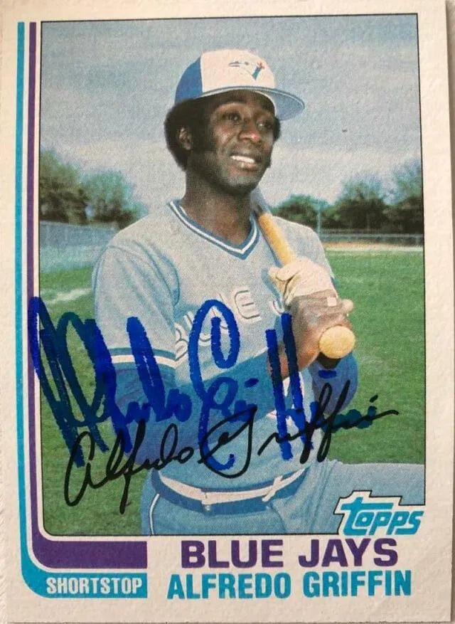 Alfredo Griffin Signed 1982 Topps Baseball Card - Toronto Blue Jays