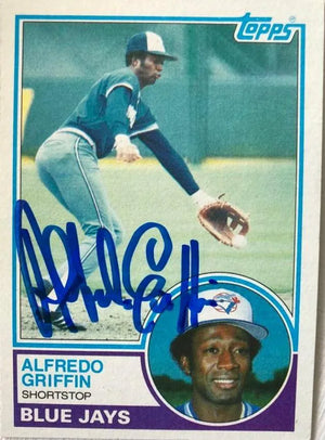 Alfredo Griffin Signed 1983 Topps Baseball Card - Toronto Blue Jays - PastPros