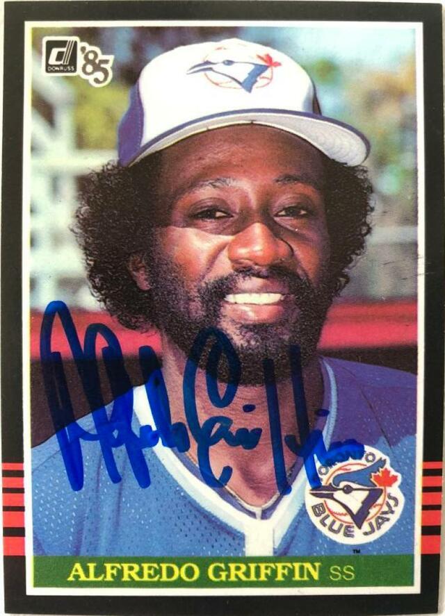 Alfredo Griffin Signed 1985 Donruss Baseball Card - Toronto Blue Jays - PastPros