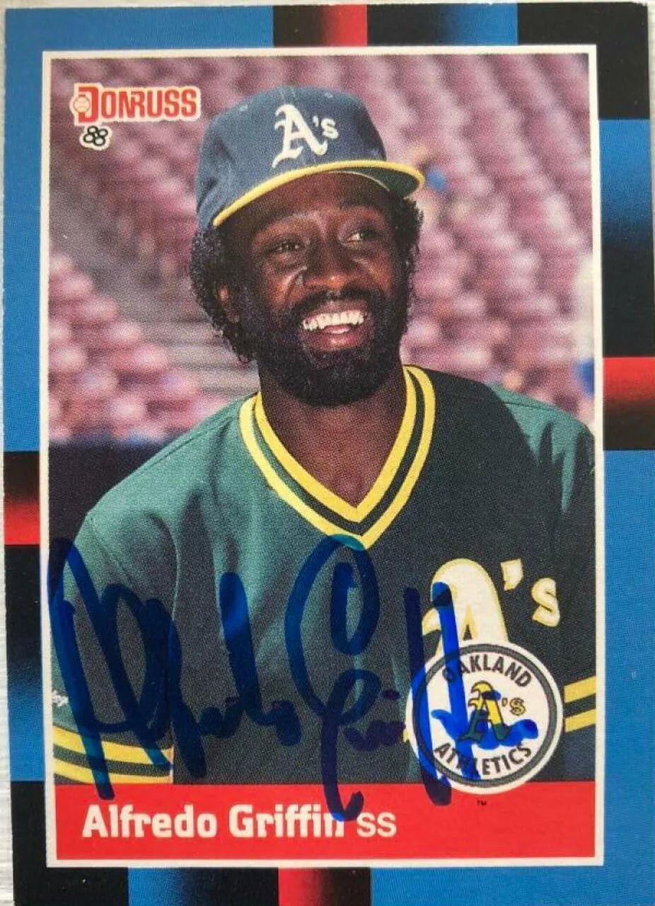 Alfredo Griffin Signed 1988 Donruss Baseball Card - Oakland A's
