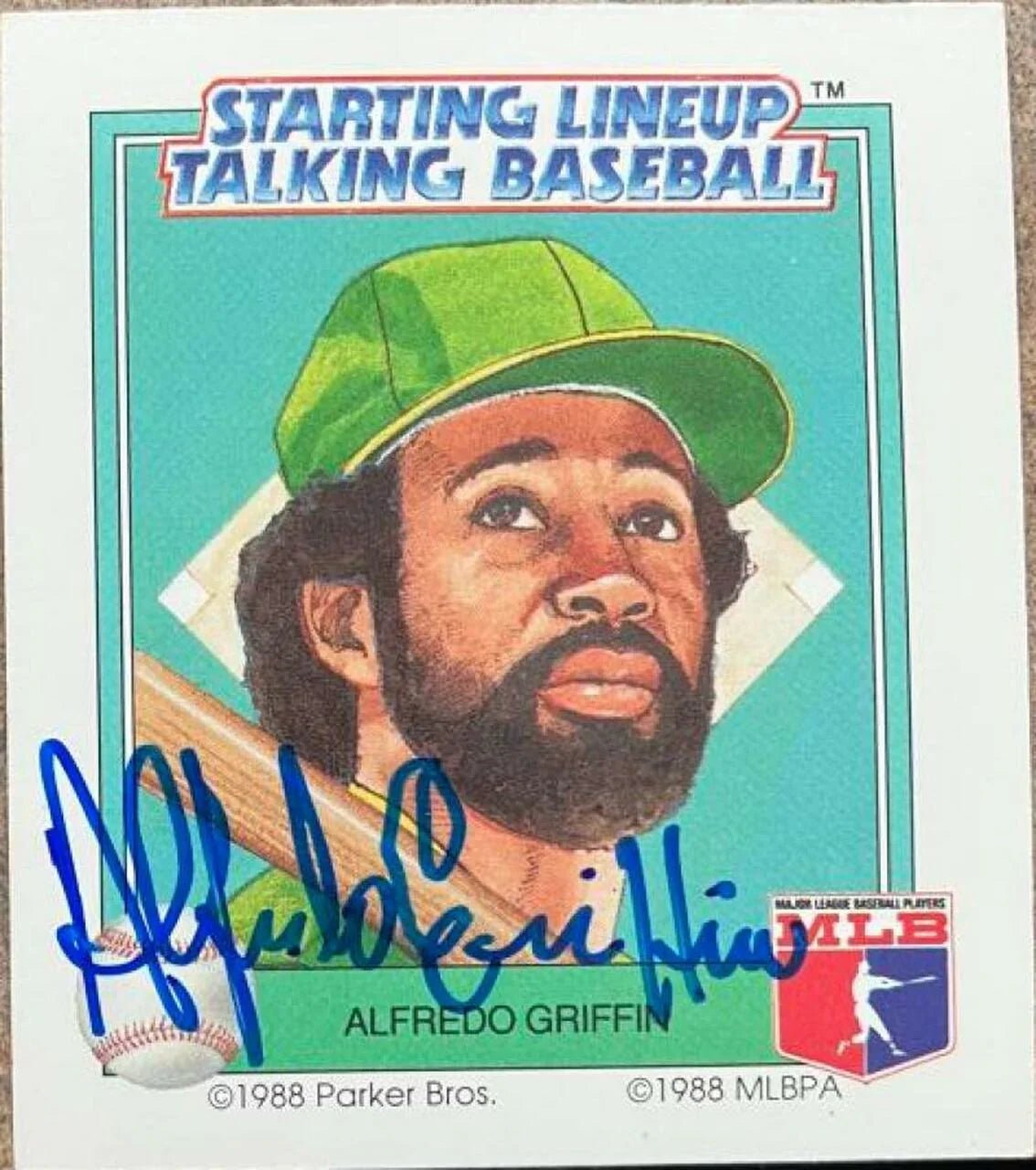 Alfredo Griffin Signed 1988 Starting Lineup Talking Baseball Card - Oakland A's