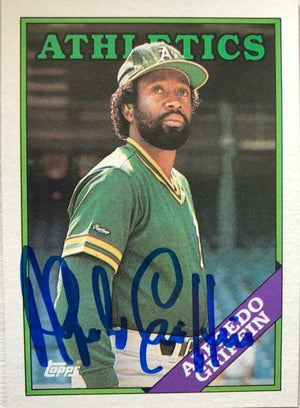 Alfredo Griffin Signed 1988 Topps Baseball Card - Oakland A's - PastPros