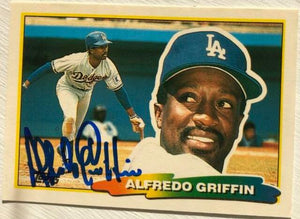 Alfredo Griffin Signed 1988 Topps Big Baseball Card - Los Angeles Dodgers - PastPros