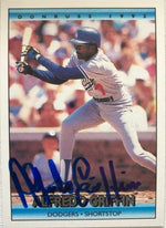Alfredo Griffin Signed 1992 Donruss Baseball Card - Los Angeles Dodgers