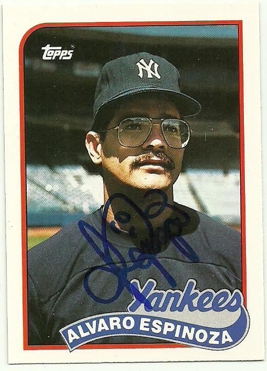 Alvaro Espinoza Signed 1989 Topps Traded Baseball Card - New York Yankees - PastPros