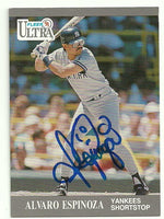 Alvaro Espinoza Signed 1991 Fleer Ultra Baseball Card - New York Yankees - PastPros