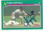 Alvaro Espinoza Signed 1991 Score Baseball Card - New York Yankees - PastPros
