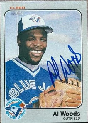 Alvis Woods Signed 1983 Fleer Baseball Card - Toronto Blue Jays