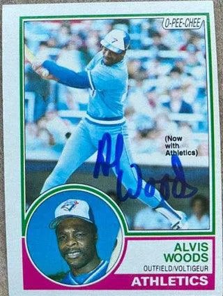 Alvis Woods Signed 1983 O-Pee-Chee Baseball Card - Oakland A's