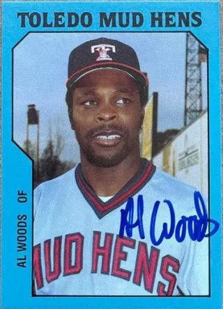 Alvis Woods Signed 1985 TCMA Baseball Card - Toledo Mud Hens