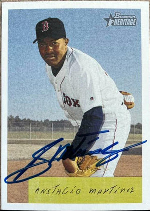 Anastacio Martinez Signed 2002 Bowman Heritage Baseball Card - Boston Red Sox - PastPros