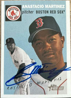 Anastacio Martinez Signed 2003 Topps Heritage Baseball Card - Boston Red Sox - PastPros