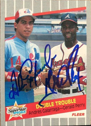 Andres Galaragga / Gerald Perry Signed 1989 Fleer Baseball Card - PastPros