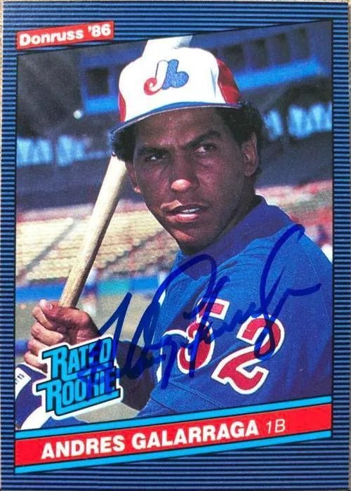 Andres Galarraga Signed 1986 Donruss Baseball Card - Montreal Expos