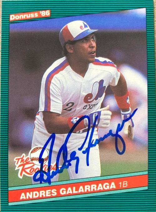 Andres Galarraga Signed 1986 Donruss Rookies Baseball Card - Montreal Expos - PastPros