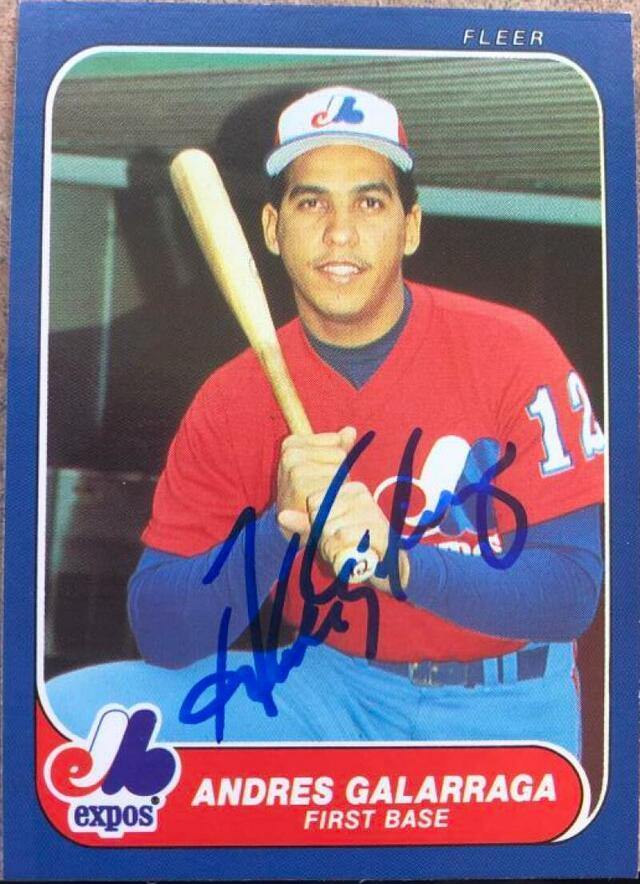 Andres Galarraga Signed 1986 Fleer Update Baseball Card - Montreal Expos - PastPros