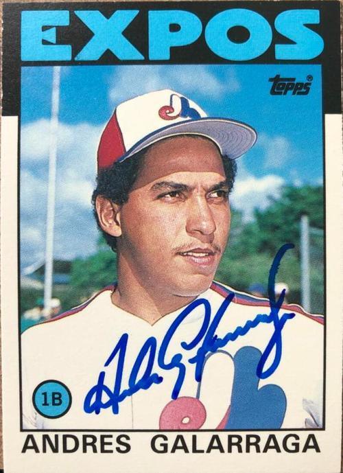 Andres Galarraga Signed 1986 Topps Baseball Card - Montreal Expos - PastPros