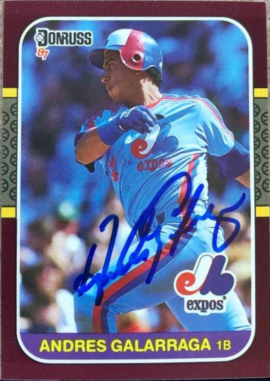 Andres Galarraga Signed 1987 Donruss Opening Day Baseball Card - Montreal Expos