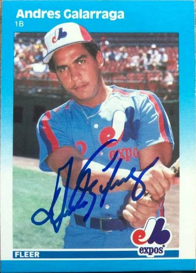 Andres Galarraga Signed 1987 Fleer Baseball Card - Montreal Expos