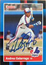 Andres Galarraga Signed 1988 Donruss Baseball Card - Montreal Expos - PastPros