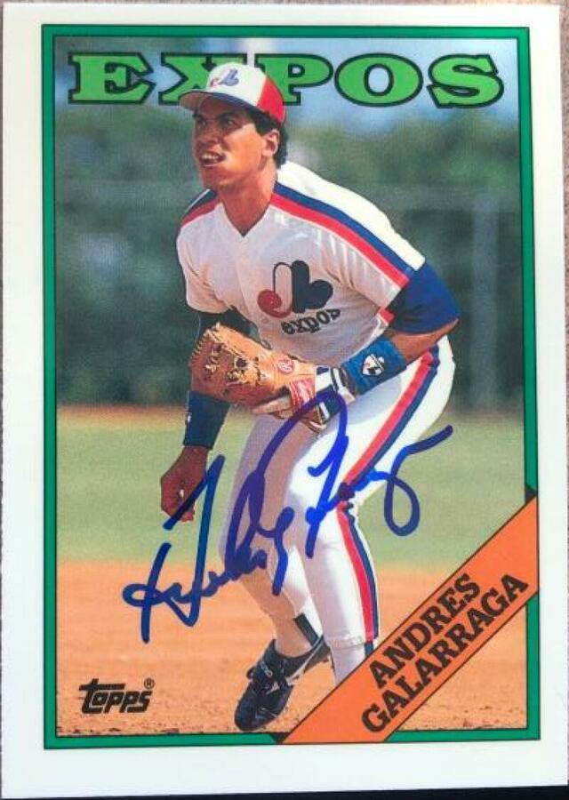 Andres Galarraga Signed 1988 Topps Tiffany Baseball Card - Montreal Expos - PastPros