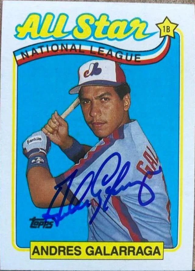 Andres Galarraga Signed 1989 Topps A/S Baseball Card - Montreal Expos