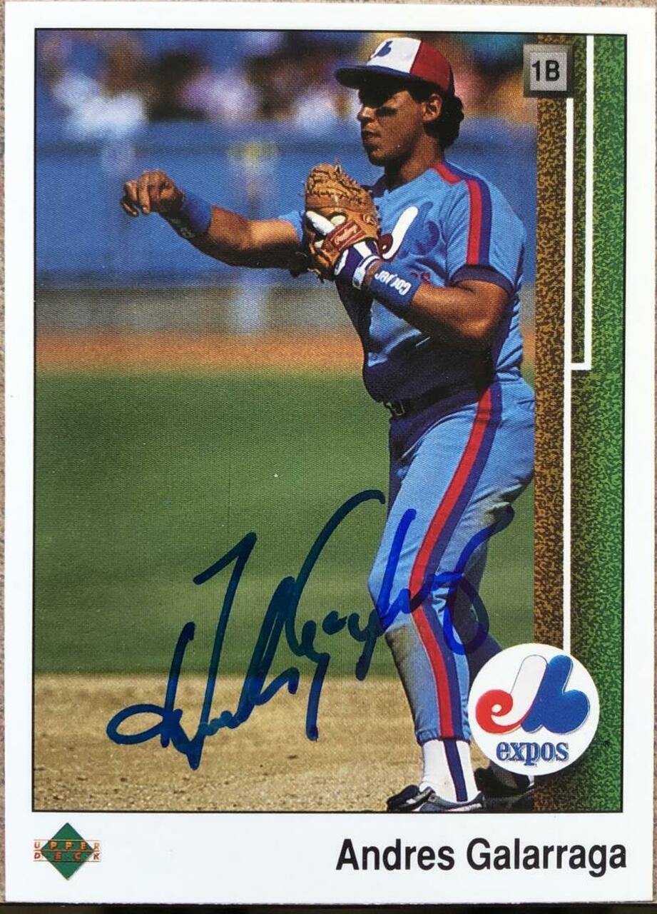 Andres Galarraga Signed 1989 Upper Deck Baseball Card - Montreal Expos - PastPros