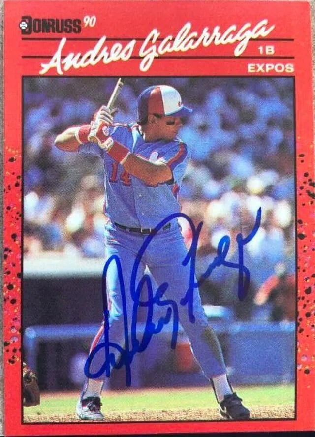 Andres Galarraga Signed 1990 Donruss Baseball Card - Montreal Expos
