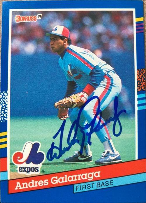 Andres Galarraga Signed 1991 Donruss Baseball Card - Montreal Expos - PastPros