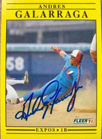 Andres Galarraga Signed 1991 Fleer Baseball Card - Montreal Expos