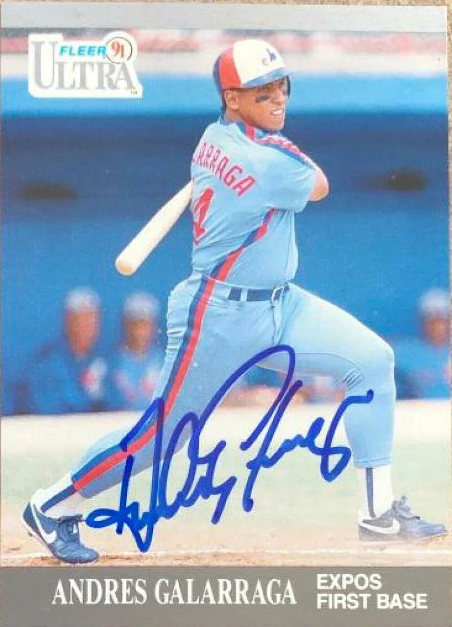 Andres Galarraga Signed 1991 Fleer Ultra Baseball Card - Montreal Expos