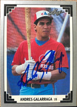 Andres Galarraga Signed 1991 Leaf Baseball Card - Montreal Expos - PastPros
