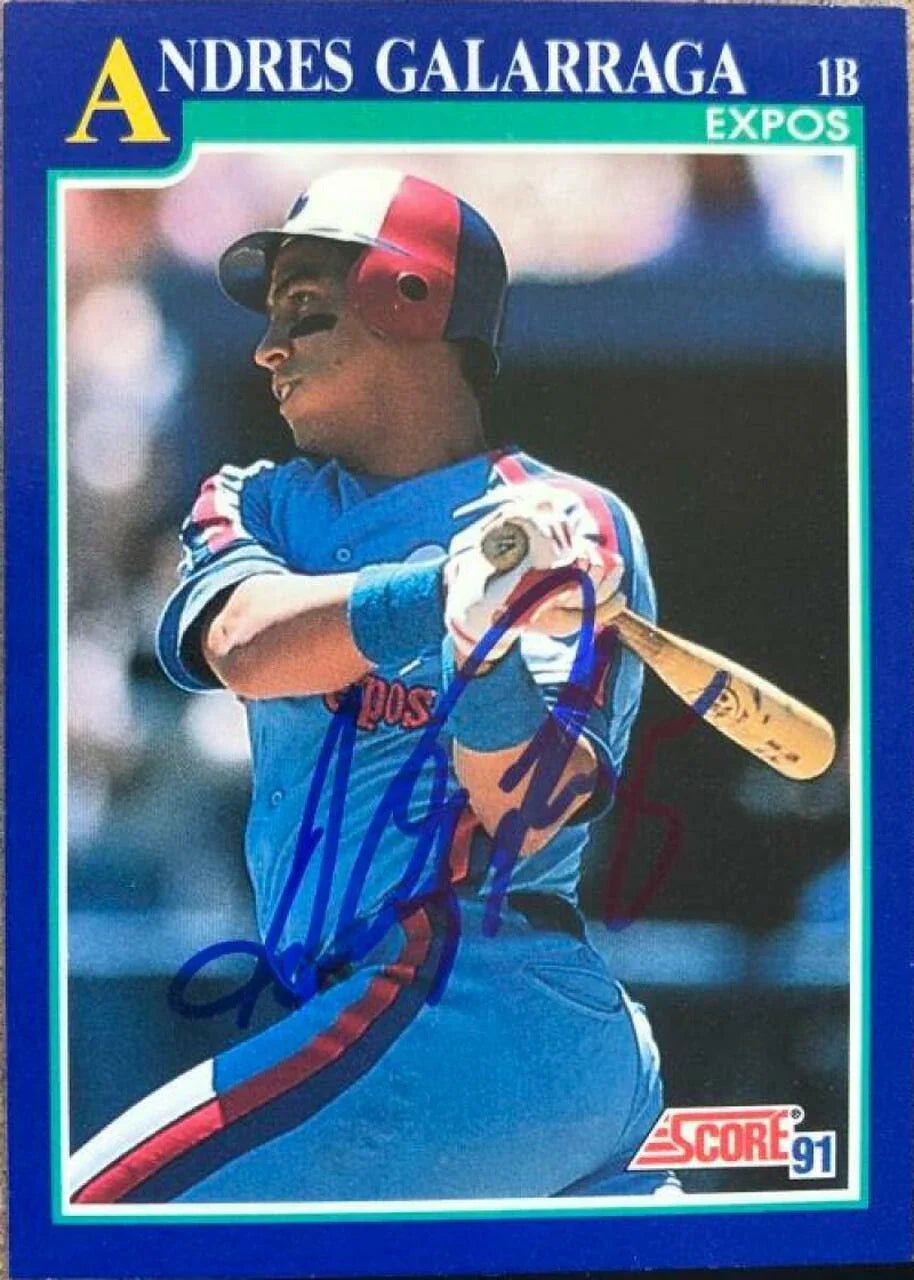 Andres Galarraga Signed 1991 Score Baseball Card - Montreal Expos