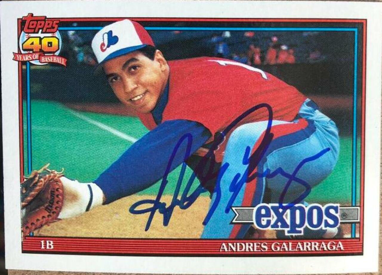 Andres Galarraga Signed 1991 Topps Baseball Card - Montreal Expos - PastPros