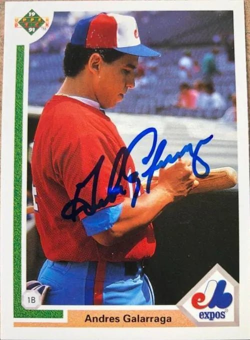 Andres Galarraga Signed 1991 Upper Deck Baseball Card - Montreal Expos
