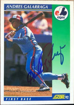 Andres Galarraga Signed 1992 Score Baseball Card - Montreal Expos