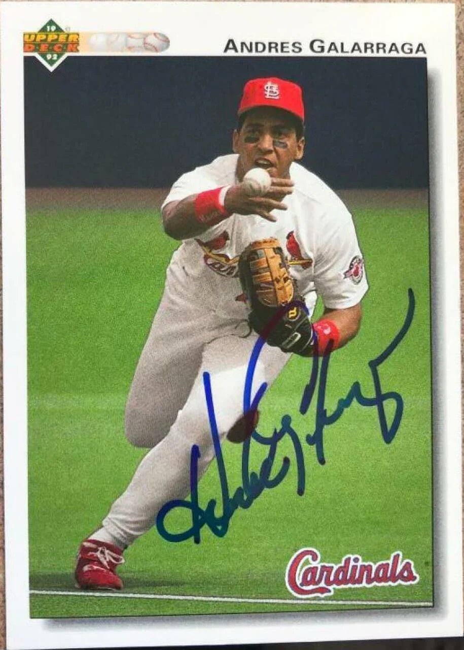 Andres Galarraga Signed 1992 Upper Deck Baseball Card - St Louis Cardinals