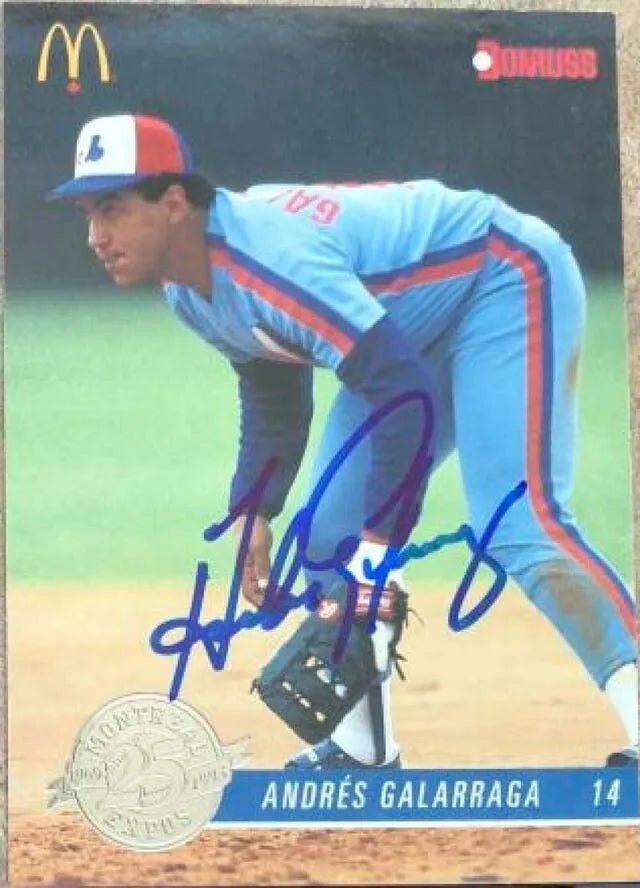 Andres Galarraga Signed 1993 Donruss McDonald's Baseball Card - Montreal Expos
