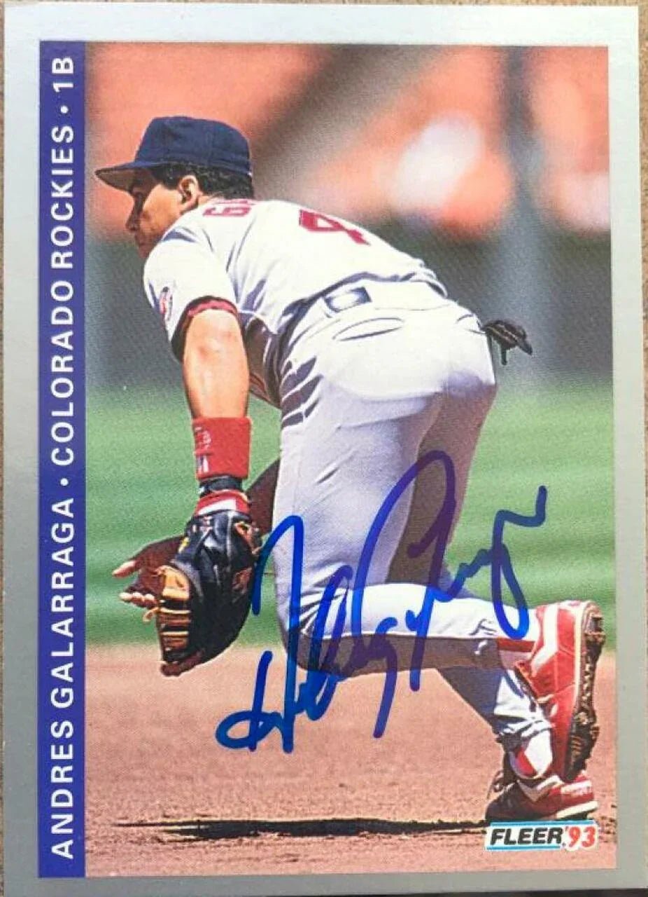 Andres Galarraga Signed 1993 Fleer Baseball Card - Colorado Rockies