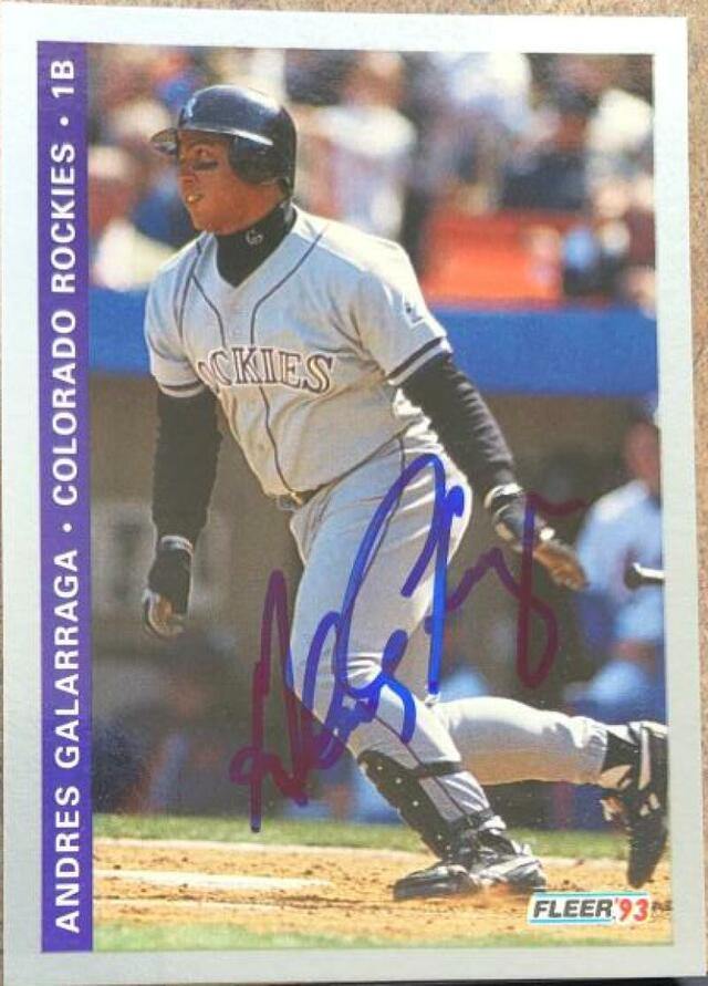 Andres Galarraga Signed 1993 Fleer Final Edition Baseball Card - Colorado Rockies - PastPros