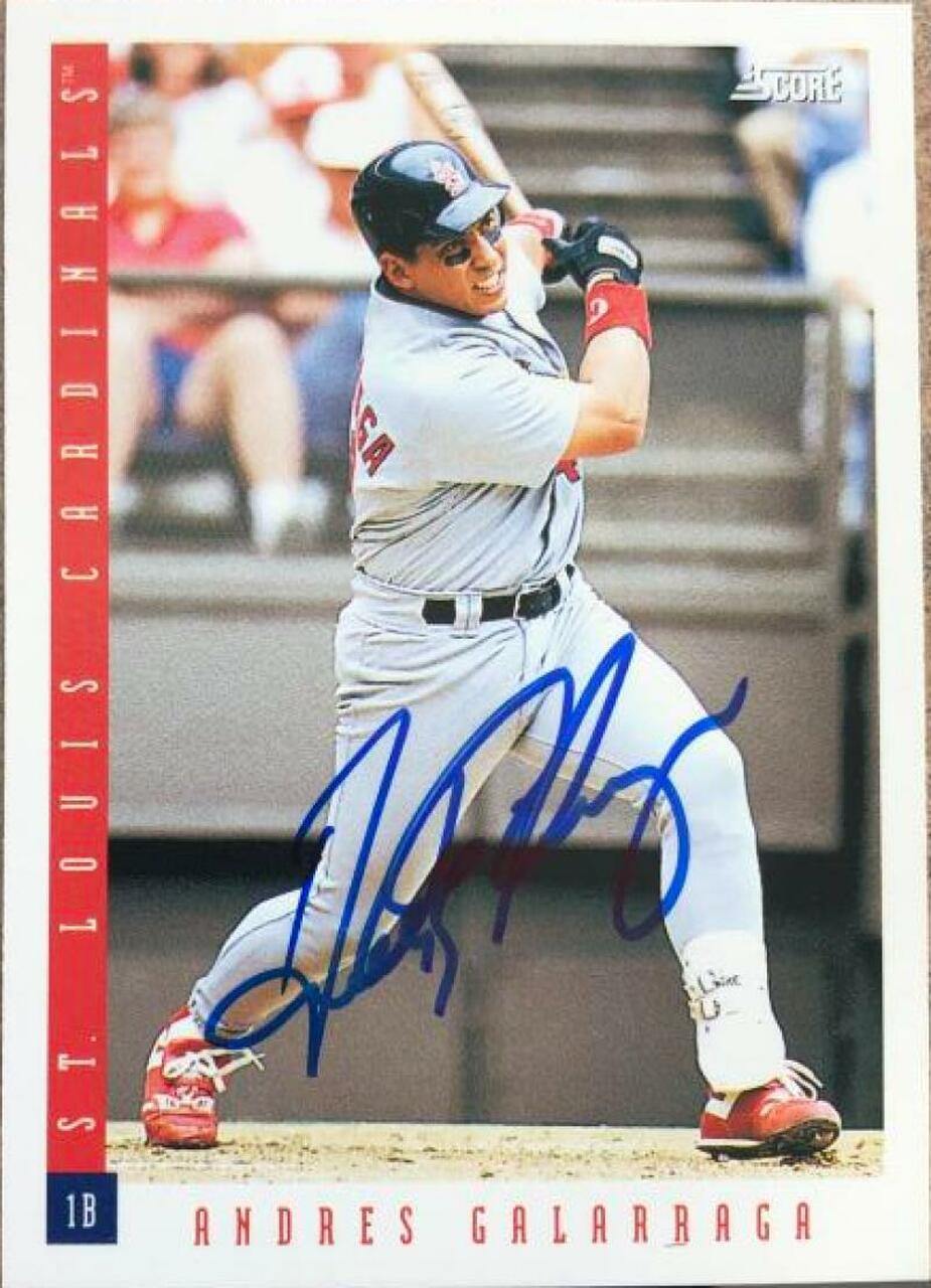 Andres Galarraga Signed 1993 Score Baseball Card - St Louis Cardinals - PastPros